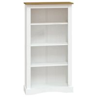 vidaXL Libreria a 4 Ripiani Pino Messicano Corona Bianco 80x29x150 cm
