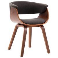 vidaXL Eetkamerstoel gebogen hout en stof grijs