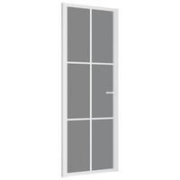 vidaXL Interiérové dveře 76 x 201,5 cm bílé ESG sklo a hliník