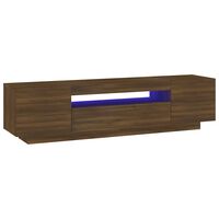 vidaXL Mobile Porta TV con Luci LED Rovere Marrone 160x35x40 cm