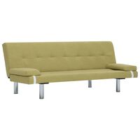 vidaXL Sofa-lova su dviem pagalvėm, žalios spalvos, poliesteris
