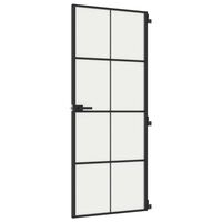vidaXL Sisäovi ohut musta 83x201,5 cm karkaistu lasi ja alumiini