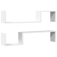vidaXL Wandschappen 2 st 100x15x20 cm bewerkt hout wit