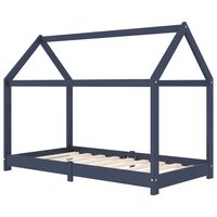 vidaXL Kids Bed Frame Grey Solid Pine Wood 70x140 cm