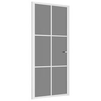 vidaXL Drzwi wewnętrzne, 93x201,5 cm, białe, szkło ESG i aluminium