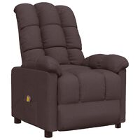 vidaXL Sillón de masaje eléctrico tela marrón oscuro