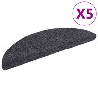 vidaXL Samoljepljivi otirači za stepenice 5 kom tamnosivi 56x17x3 cm