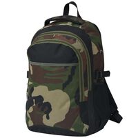 vidaXL Mochila escolar 40 L preto e camuflagem