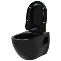 vidaXL fekete kerámia fali WC csésze