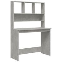 vidaXL Birou cu rafturi, gri beton, 102x45x148 cm, lemn compozit