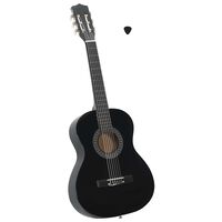 vidaXL Gitarr för nybörjare och barn klassisk svart 3/4 36"