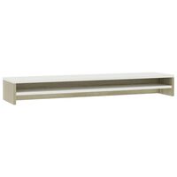 vidaXL Supporto Monitor Bianco e Rovere Sonoma 100x24x13cm Multistrato
