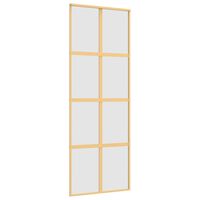 vidaXL Posuvné dveře zlaté 76 x 205 cm mléčné ESG sklo a hliník