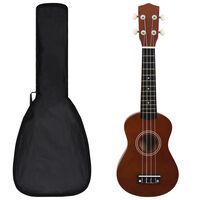vidaXL soprāna bērnu ukulele ar somu, dabīga krāsa, 21"