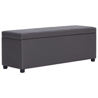 vidaXL Bank mit Staufach 116 cm Grau Kunstleder