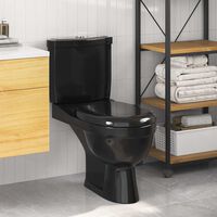 vidaXL トイレ 貯水槽付き ブラック