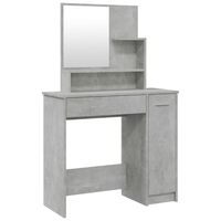 vidaXL peegliga tualettlaud, betoonhall, 86,5 x 35 x 136 cm