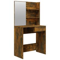 vidaXL Toeletta con Specchio Rovere Fumo 74,5x40x141 cm