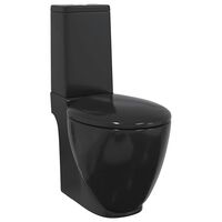 vidaXL Keramické WC zadní odpad černé