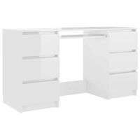 vidaXL Psací stůl bílý s vysokým leskem 140x50x77 cm kompozitní dřevo