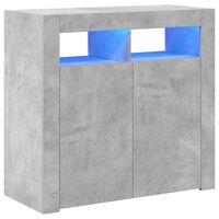vidaXL kumode ar LED lampiņām, 80x35x75 cm, betona pelēka
