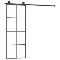 vidaXL ESG üveg és alumínium tolóajtó fémszerelvény-szettel 76x205 cm