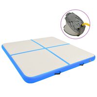 vidaXL kék PVC felfújható tornamatrac pumpával 200 x 200 x 10 cm