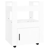 vidaXL Кухненска количка, бял гланц, 60x45x80 см, инженерно дърво