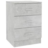 vidaXL Comodino Grigio Cemento 38x35x56 cm in Legno Multistrato