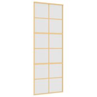 vidaXL Stumdomos durys, auksinės, 76x205cm, ESG stiklas ir aliuminis