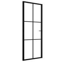 vidaXL Porte intérieure Verre ESG et aluminium 76x201,5 cm Noir