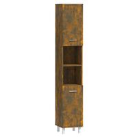 vidaXL Dulap de baie, stejar fumuriu, 30x30x179 cm, lemn prelucrat