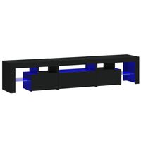 vidaXL Mobile Porta TV con Luci LED Nero 200x36,5x40 cm