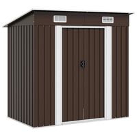 vidaXL Puutarhan varastovaja ruskea 194x121x181 cm teräs