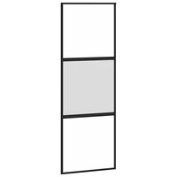 vidaXL Stumdomos durys, juodos, 76x205cm, grūdintas stiklas/aliuminis