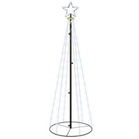 vidaXL Vánoční stromek kužel 108 studených bílých LED diod 70 x 180 cm