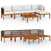 vidaXL Set mobilier grădină cu perne, crem, 6 piese, lemn masiv acacia