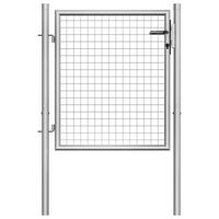 vidaXL Garden Gate Galvanised Steel 105x125 cm Silver