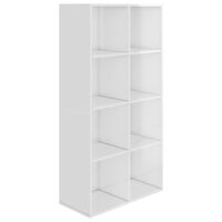 vidaXL Bibliotecă/Dulap, alb extralucios, 66x30x130 cm, lemn prelucrat