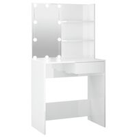 vidaXL Toeletta con LED Bianco Lucido 74,5x40x141 cm