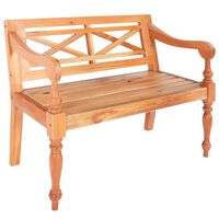 vidaXL Banco Batavia de madera maciza de caoba marrón 98 cm