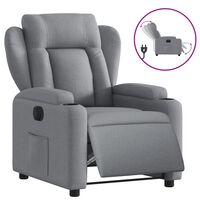 vidaXL Poltrona reclinável elétrica tecido cinzento-claro