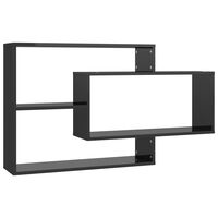 vidaXL Nástěnné police černé vysoký lesk 104x20x58,5 cm dřevotříska