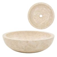 vidaXL Chiuvetă, crem, 40 x 12 cm, marmură