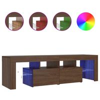 vidaXL Tv-bänk med LED-belysning brun ek 140x36,5x40 cm