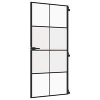 vidaXL Drzwi wewnętrzne, czarne, 93x201,5 cm, szkło i aluminium