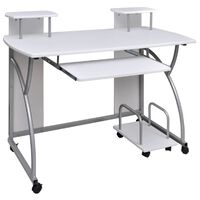 vidaXL Počítačový stůl Bílý 110 x 52 x 88,5 cm kompozitní dřevo