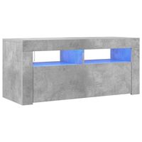 vidaXL Mobile Porta TV con Luci LED Grigio Cemento 90x35x40 cm