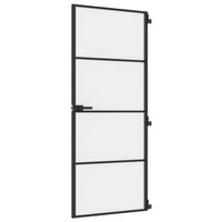 vidaXL Interiérové dveře úzké černé 83x201,5 cm tvrzené sklo a hliník