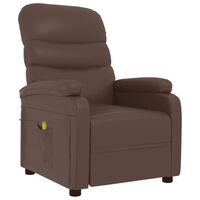 vidaXL Електрически стол, кафяв, изкуствена кожа